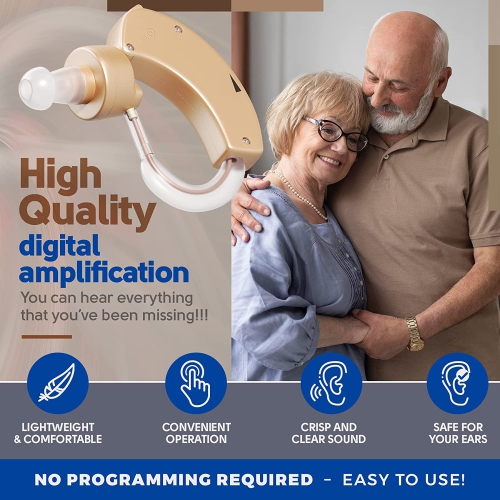 MEDca BTE Behind the Ear Sound Amplifier Super Mini Size Sound Enhancer