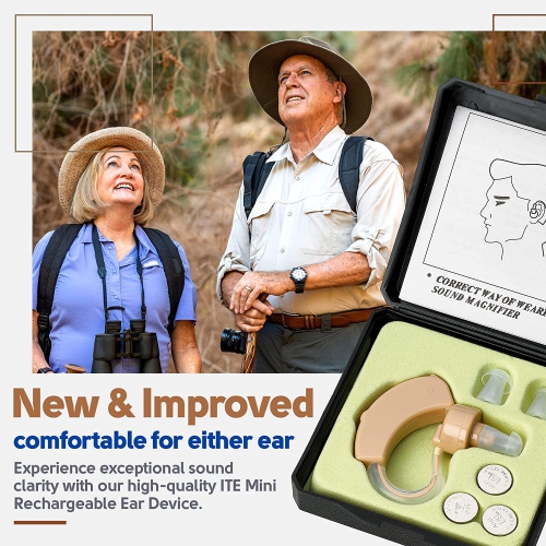 MEDca BTE Behind the Ear Sound Amplifier Super Mini Size Sound Enhancer