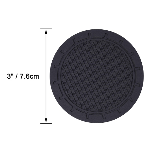 Car Coasters, Wisdompro 4 Pack PVC Car Cup Holder Insert Coaster - Anti Slip Universal Vehicle Interior Accessories Cup Mats for Women(Diameter