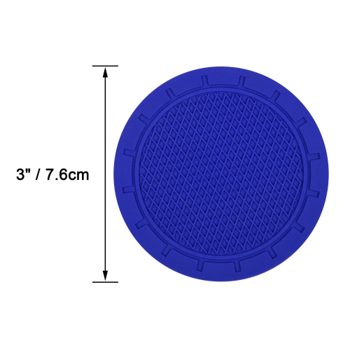 Car Coasters, Wisdompro 4 Pack PVC Car Cup Holder Insert Coaster - Anti Slip Universal Vehicle&nbsp;Interior Accessories Cup Mats for Women(Diameter