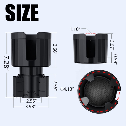 Cup Holder Expander for Car,Large Car Cup Holder Expander Hold 12-50 oz Bottles & Big Drinks,Fits Hydro Flask,Yeti,Nalgene