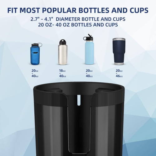 Cup Holder Expander for Car, Car Cup Holder Expander Adapter with Adjustable Base, Fits Yeti 24/36/46oz, Hydro Flasks 32/40oz, Large Bottles in