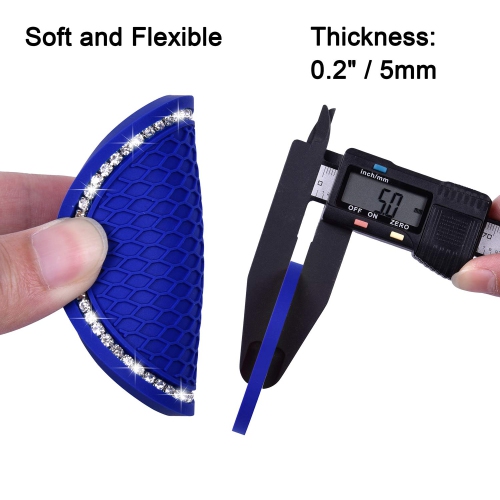 Bling Car Coasters, 4 Pack PVC Car Cup Holder Insert Coaster - Anti Slip Universal Vehicle&nbsp;Interior Accessories Crystal Glitter Cup Mats for