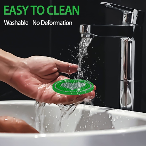 Car Cup Holder Coaster,4PCS Universal Heart Bling White Crystal Rhinestone Car Coasters & 2PCS Push to Start Button Ring,Car Accessories for Women