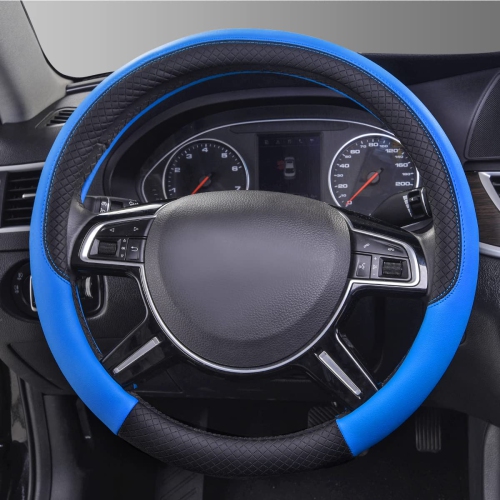 Housse de volant universelle en cuir Rhombus, compatible avec les VUS, les camions, les voitures, les berlines et les fourgonnettes