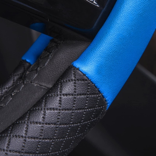 Housse de volant universelle en cuir Rhombus, compatible avec les VUS, les camions, les voitures, les berlines et les fourgonnettes