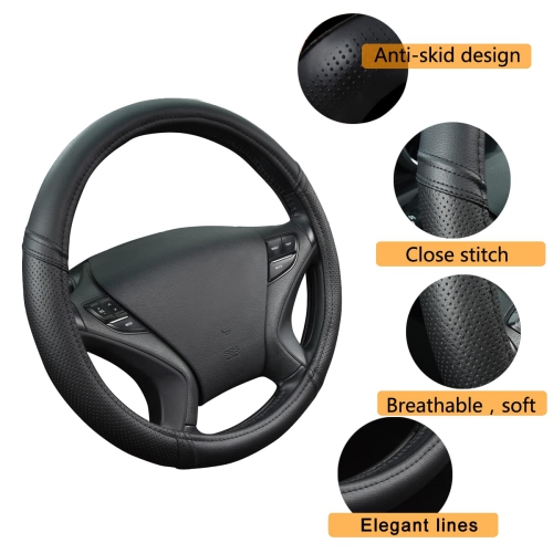 Housses de volant universelles classiques en cuir pu pour l'auto