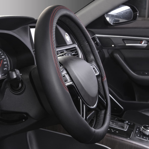 Rhombus Leather Universal Steering Wheel Cover, Fit for Suvs,Trucks,Cars,Sedans,Vans