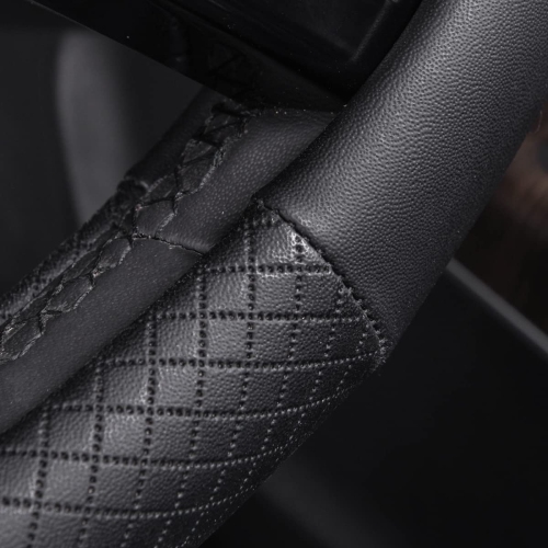 Rhombus Leather Universal Steering Wheel Cover, Fit for Suvs,Trucks,Cars,Sedans,Vans
