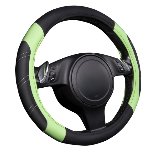 Line Rider Microfiber Leather Sporty Steering Wheel Cover Universal Fits for 95% Truck,SUV,Cars 14.5-15inch, Anti-Slip Safety Comfortable Design