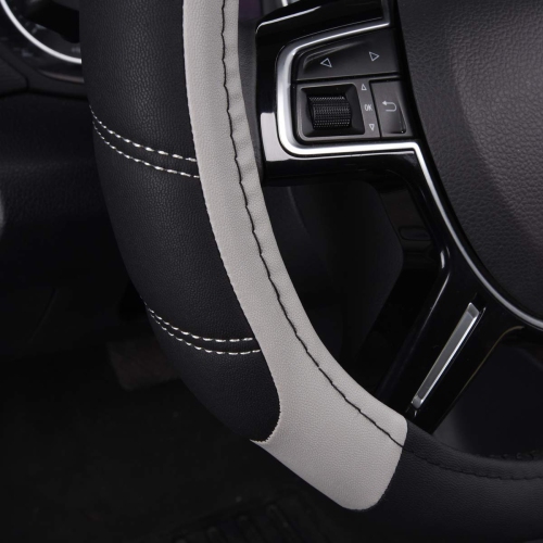 Line Rider Microfiber Leather Sporty Steering Wheel Cover Universal Fits for 95% Truck,SUV,Cars,14.5-15inch Anti-Slip Safety Comfortable Desgin