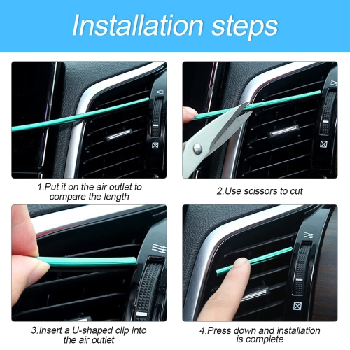 20 Pieces Car Air Conditioner Decoration Strip for Vent Outlet, Universal Waterproof Bendable Air Vent Outlet Trim Decoration, Suitable for Most Air