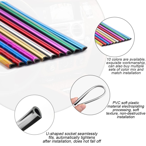 20 Pieces Car Air Conditioner Decoration Strip for Vent Outlet, Universal Waterproof Bendable Air Vent Outlet Trim Decoration, Suitable for Most Air