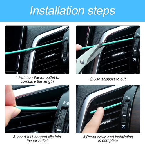 20 Pieces Car Air Conditioner Decoration Strip for Vent Outlet, Universal Waterproof Bendable Air Vent Outlet Trim Decoration, Suitable for Most Air