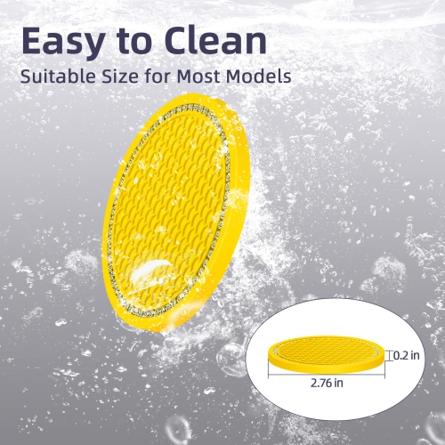 Bling Car Coasters Crystal Rhinestone Car Coaster 2.76 inch Silicone Diamond Car Cup Holder Coasters Suitable for Most Car Car Coasters for Women(2