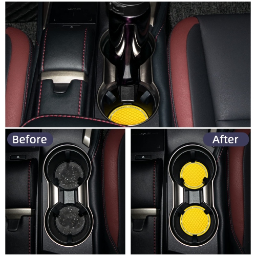 Bling Car Coasters Crystal Rhinestone Car Coaster 2.76 inch Silicone Diamond Car Cup Holder Coasters Suitable for Most Car Car Coasters for Women(2