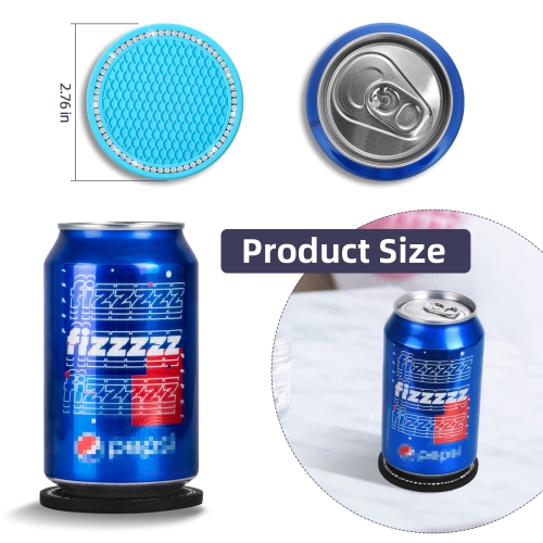 Bling Car Coasters Crystal Rhinestone Car Coaster 2.76 inch Silicone Diamond Car Cup Holder Coasters Suitable for Most Car Car Coasters for Women(2
