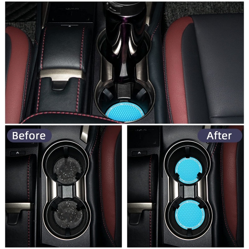 Bling Car Coasters Crystal Rhinestone Car Coaster 2.76 inch Silicone Diamond Car Cup Holder Coasters Suitable for Most Car Car Coasters for Women(2