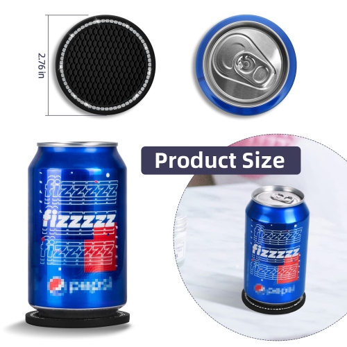 Bling Car Coasters Crystal Rhinestone Car Coaster 2.76 inch Silicone Diamond Car Cup Holder Coasters Suitable for Most Car Car Coasters for Women(2