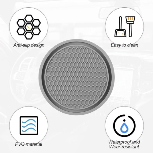 Car Cup Holder Coaster, 4 Pack 2.75 Inch Diameter Non-Slip Universal Insert Coaster, Durable, Suitable for Most Car Interior, Car Accessory for Women