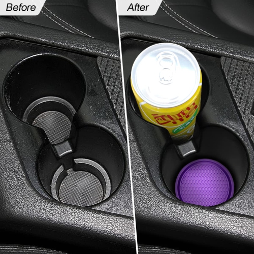 Car Cup Holder Coaster, 4 Pack 2.75 Inch Diameter Non-Slip Universal Insert Coaster, Durable, Suitable for Most Car Interior, Car Accessory for Women