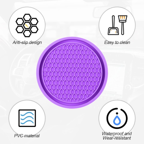 Car Cup Holder Coaster, 4 Pack 2.75 Inch Diameter Non-Slip Universal Insert Coaster, Durable, Suitable for Most Car Interior, Car Accessory for Women