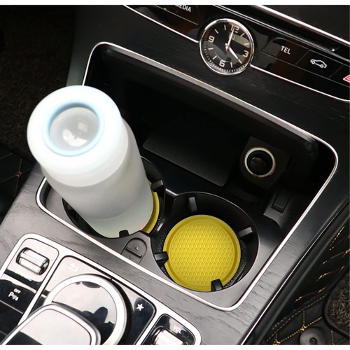 Car Cup Holder Coaster, 4 Pack 2.75 Inch Diameter Non-Slip Universal Insert Coaster, Durable, Suitable for Most Car Interior, Car Accessory for Women