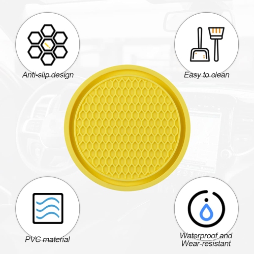 Car Cup Holder Coaster, 4 Pack 2.75 Inch Diameter Non-Slip Universal Insert Coaster, Durable, Suitable for Most Car Interior, Car Accessory for Women