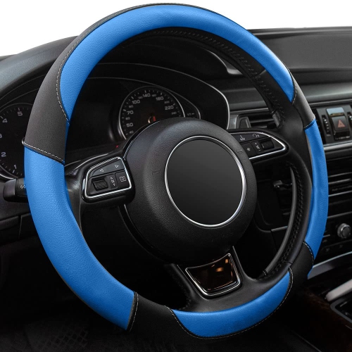 Steering Wheel Covers Universal Microfiber Leather, Suitable for 14 1/2-15 inch Car Steering Wheel Cover, Breathable, Anti Slip & Odor