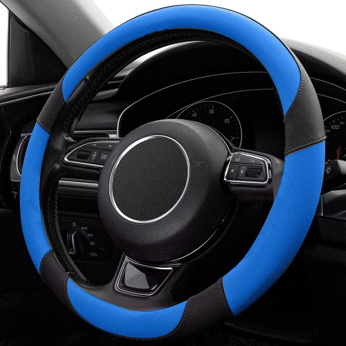 Steering Wheel Covers Universal Microfiber Leather, Suitable for 14 1/2-15 inch Car Steering Wheel Cover, Breathable, Anti Slip & Odor