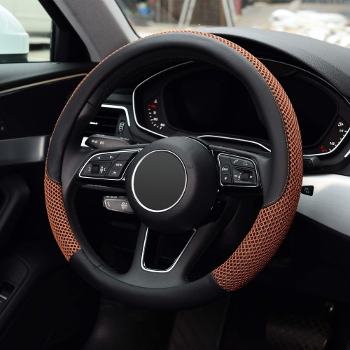 Housse universelle pour volant de direction de 15 po, viscose de cuir microfibre, respirant, antidérapant, chaud en hiver et froid en été, noir et