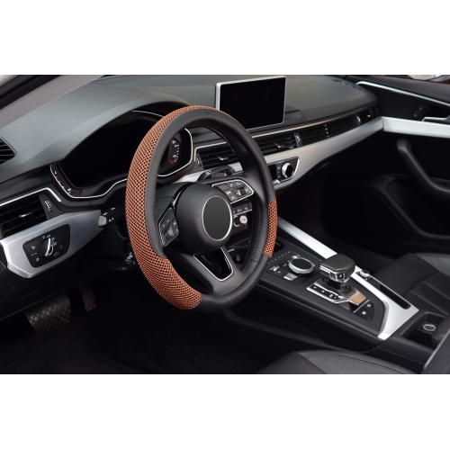 Housse universelle pour volant de direction de 15 po, viscose de cuir microfibre, respirant, antidérapant, chaud en hiver et froid en été, noir et