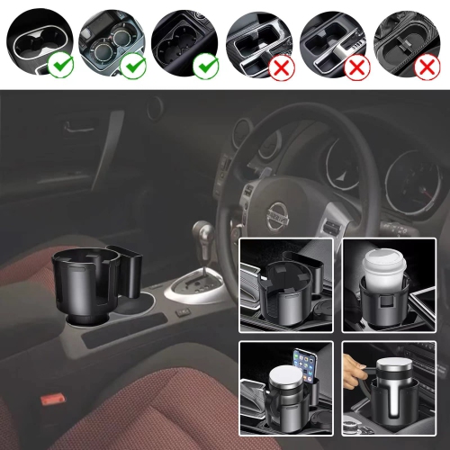 Cup Holder Expander for car?car Cup Holder Expander with Phone Holder Holds Most Car Cup Holder and Phones, Large Cup Holder Adapter for car 32/40 oz
