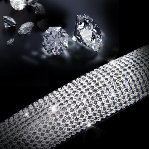 Diamond Black Leather Steering Wheel Cover, with Bling Crystal Rhinestones Universal Fit 14" 1/2-15" Crystal Glitter for Women Sparkle Girl Fit