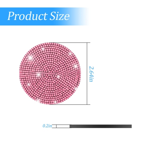 2PCS Bling Car Cup Holder Coaster, Handcrafted Rhinestone Crystal Cup Holder Coaster Anti-Slip Universal for Cars, SUVs, Home, Office, Car Interior