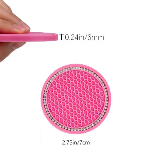 2pcs porte-gobelets Coasters Rhinestone car Accessoires paillettes pour voiture sous-verres pour voitures véhicules automobiles