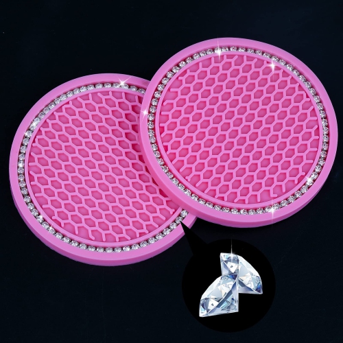 2pcs porte-gobelets Coasters Rhinestone car Accessoires paillettes pour voiture sous-verres pour voitures véhicules automobiles