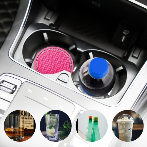 2pcs porte-gobelets Coasters Rhinestone car Accessoires paillettes pour voiture sous-verres pour voitures véhicules automobiles
