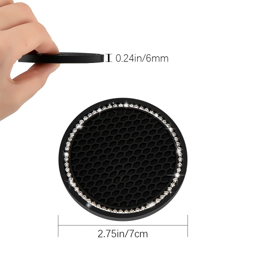 2 Pcs Car Cup Holder Coasters Rhinestone Car Accessories Glitter Car Coasters Bling Car Cup Mats for Cars, Trucks, Vehicles