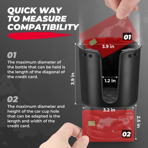 Cup Holder Expander for Car Compatible with Hydro Flask 32/40oz, Yeti 24/30/36oz, Other Bottles in 18-40oz, Large Cup Holder Adapter Fits for