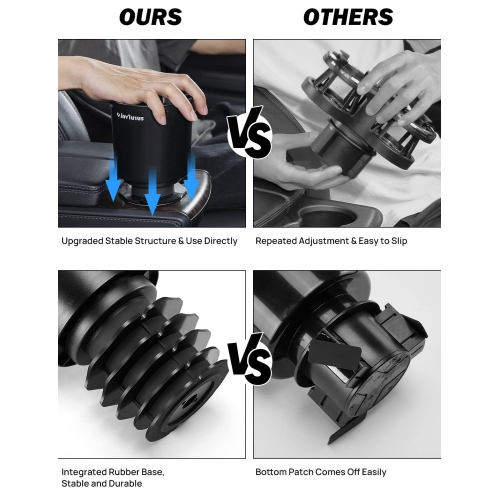 Upgraded Car Cup Holder Expander with Offset Base, Compatible with YETI, Hydro Flask, Large Cup Holder Expander for Car Hold 18-40 oz Bottles and