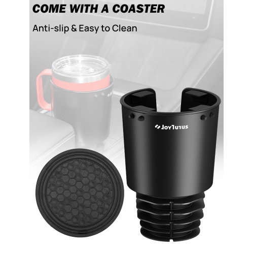 Upgraded Car Cup Holder Expander with Offset Base, Compatible with YETI, Hydro Flask, Large Cup Holder Expander for Car Hold 18-40 oz Bottles and
