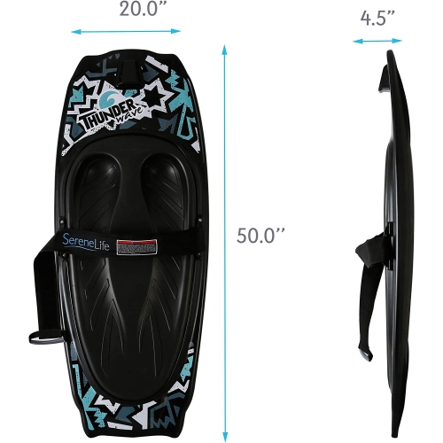 SereneLife Water Sport Kneeboard with Hook for Kids & Adults, Kneeboard with Strap for Boating, Waterboarding, Kneeling Boogie Boarding, Knee Surfing