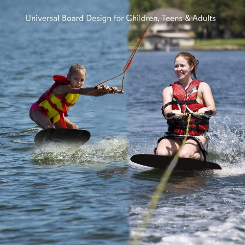 SereneLife Water Sport Kneeboard with Hook for Kids & Adults, Kneeboard with Strap for Boating, Waterboarding, Kneeling Boogie Boarding, Knee Surfing