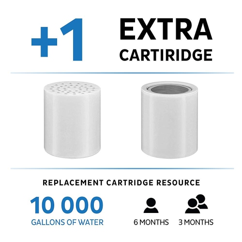 Tête de douche 17 Stage Filtre à eau haute puissance chlore Filtre à eau dure avec filtre 2 convient au luminaire de salle de bain universel à pomme