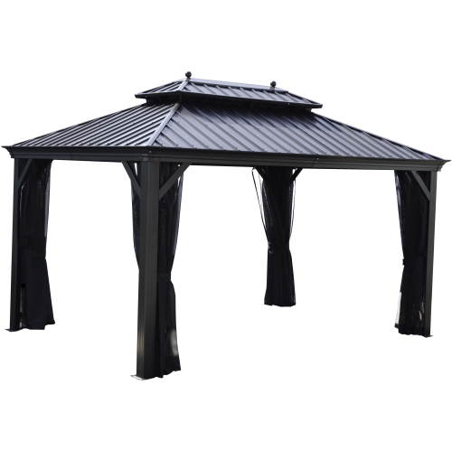 LINHAI HENGYA  12 X 12 Ft Rosseau Gazebo (Anthracite/black)