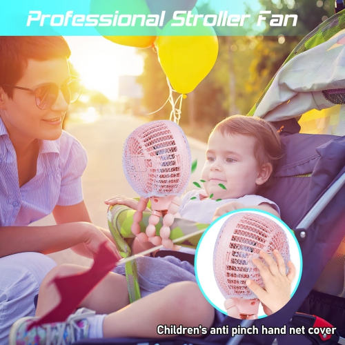 Stroller Fan Upgraded Portable Fan Versatile Fan Personal Desk Fan USB Rechargeable Fan with LED Light and Aromatherapy Flexible Tripod Design