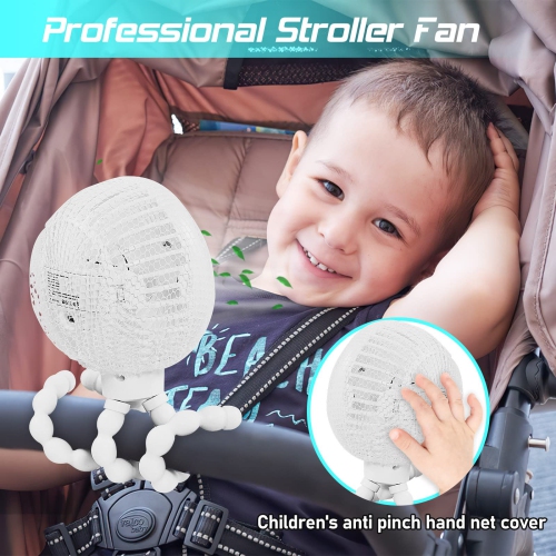 Stroller Fan Upgraded Portable Fan Versatile Fan Personal Desk Fan USB Rechargeable Fan with LED Light and Aromatherapy Flexible Tripod Design