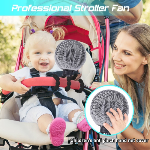 Stroller Fan Upgraded Portable Fan Versatile Fan Personal Desk Fan USB Rechargeable Fan with LED Light and Aromatherapy Flexible Tripod Design