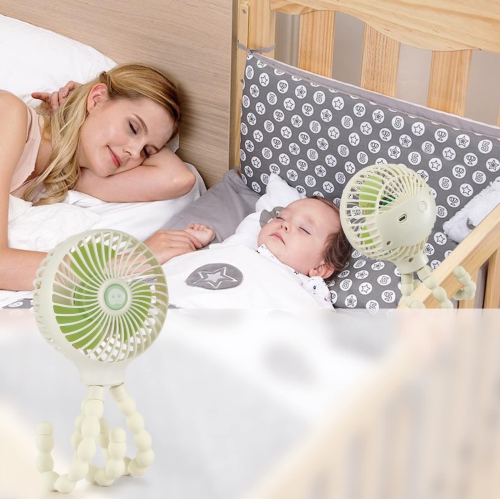 Mini Baby Stroller Fan, Handheld Personal Portable Clip On Fan with Flexible Tripod for Stroller Bike Desk Treadmill Crib Car Seat Outdoor Camping,